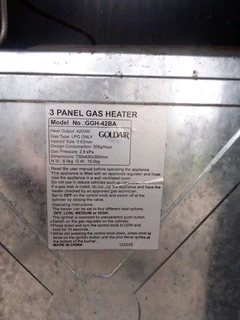 3 Panel Gas Heater Goldair