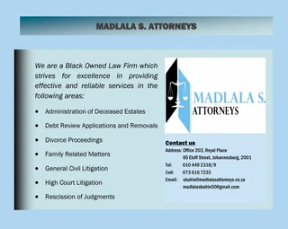 Rescission of judgment: Madlala S Attorneys will offer effective services