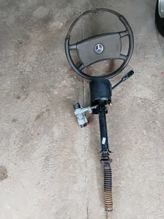 Mercedes Benz 123 series steering wheel complete with column