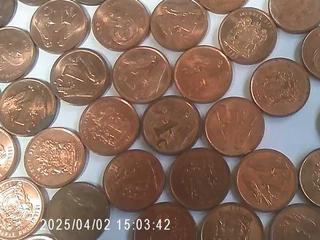 Coins - SA -200 x 1c lot.