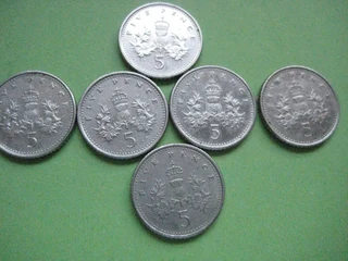 Coins - UK 5 pence