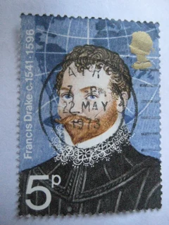 Stamp - Britain 1973 Francis Drake &#34;Bullseye&#34;
