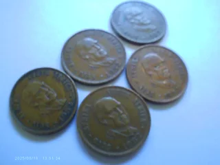 SA Coins - 1982 Vorster 1c x 5