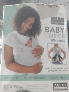 Baby pram with car seat and a material baby harness