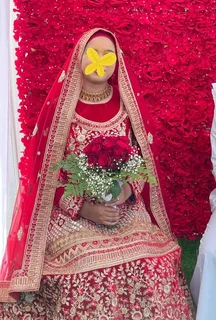 Red and Gold Velvet 3pc Sari