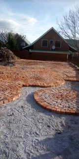 Affordable half brick paving