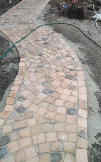 Affordable half brick paving