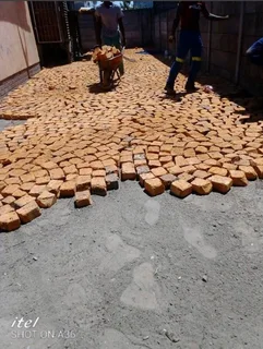 Half brick paving