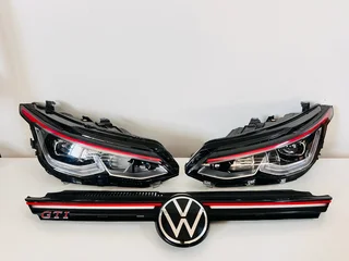 Volkswagen Golf 8 GTI Left &amp; Right LED I.Q-Light Headlights &amp; Grille.