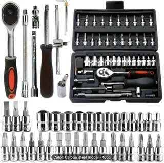 46 Pieces 1/4&#34; Drive Socket Set&amp;Tool Set