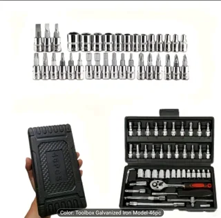 46 Pieces 1/4&#34; Drive Socket Set&amp;Tool Set