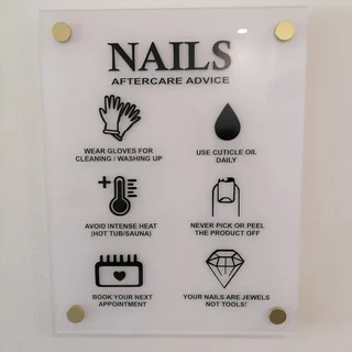 Nail care perspex sign