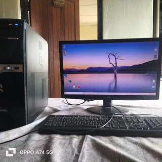 desktop with monitor