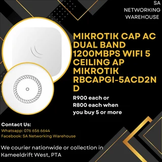MikroTik cAP ac Dual Band 1200Mbps Wifi 5 Ceiling AP | RbcAPGi-5acD2nD