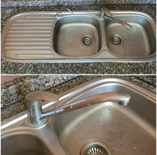 Franke - Double Bowl (stainless steel), with good quality sink mixer tap &amp; water purifier.