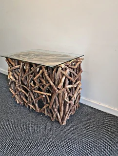 I'm Selling Wooden Artistry Glass Coffee Table, Ottoman