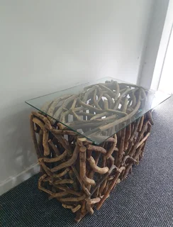 I&#39;m Selling Wooden Artistry Glass Coffee Table, Ottoman
