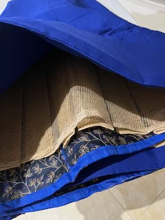 Royal Blue Embroidered Art Silk Semi-Stitched Lehenga with Dupatta