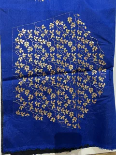 Royal Blue Embroidered Art Silk Semi-Stitched Lehenga with Dupatta