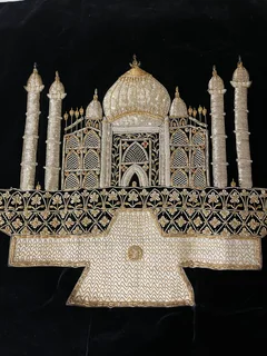 Silver embroidered on Black Velvet Pillow Covers (x2)