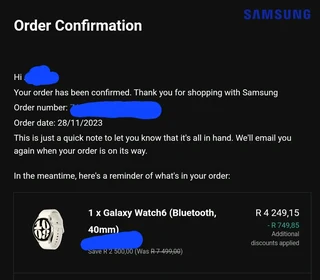 Samsung watch 6 40mm Bluetooth