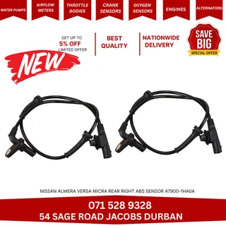 Nissan Almera Versa Micra Rear Right Abs Sensor