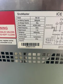 Snomaster ice machine s26
