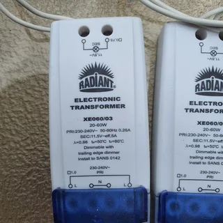 12 Volt downlighting transformers and globes