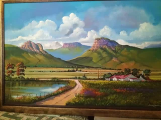 Solly Mamthata origional oil on board framed 1330 x 930