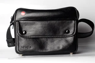Leica Genuine Black Leather Camera Bag with Strap 25*14*18cm"