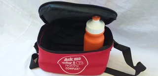Red Lunch Bag &#43; Orange Juice Bottle