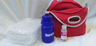 Lunch Bag + Glass Lunch Box + Juice bottle + Hand Sanitizer