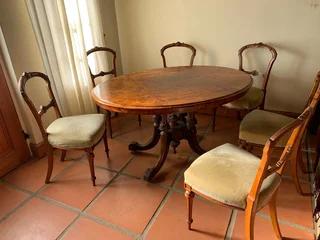 Antique loo table and chairs