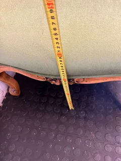 Vintage Green Upholstered Accent Chair with Carved Wood Frame- A53741