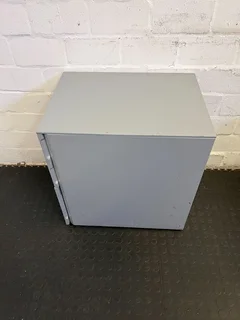 Sleek Grey Metal Filing Cabinet with Three Drawers- A53211