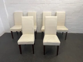 White Pleather Dining Chairs - PRICE DROP- A49646