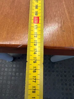 Sleek L-Shape Wooden Office Desk with Steel Base (Width: 174cm)(Height: 76cm)- A51422