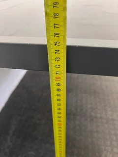 Black Glass Dining Room Table with Steel Frame (Width: 220cm)(Height: 75cm)- A50553