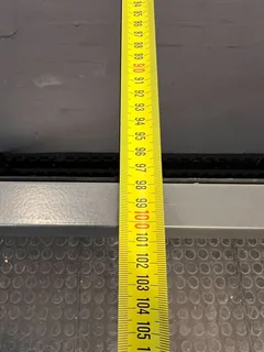 Black Glass Dining Room Table with Steel Frame (Width: 220cm)(Height: 75cm)- A50553