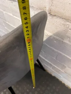 Stylish Grey Fabric Chair with Black Legs - Minor Wear- A53264