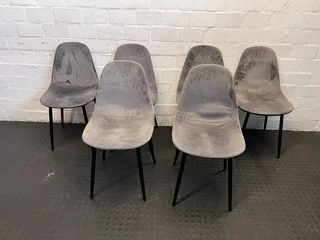 Stylish Grey Fabric Chair with Black Legs - Minor Wear- A53264