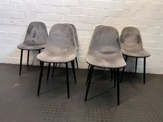 Stylish Grey Fabric Chair with Black Legs - Minor Wear- A53264