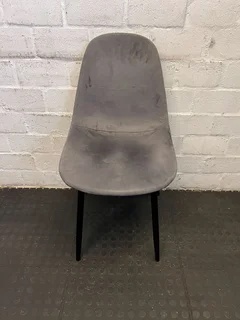 Stylish Grey Fabric Chair with Black Legs - Minor Wear- A53264