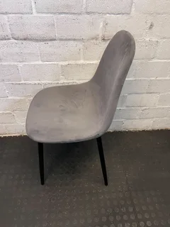 Stylish Grey Fabric Chair with Black Legs - Minor Wear- A53264