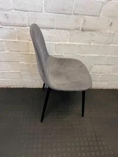 Stylish Grey Fabric Chair with Black Legs - Minor Wear- A53264