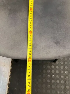 Stylish Grey Fabric Chair with Black Legs - Minor Wear- A53264