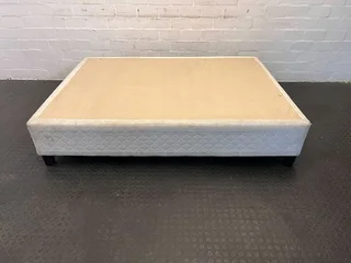 White Comfortable Double Bed Base (Minor Fabric Wear)- A51712