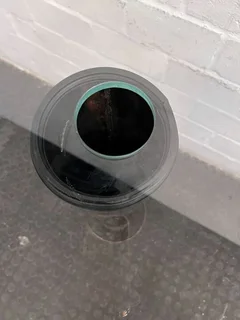 Glass Table Top with Black Steel Legs (Width: 185cm)(Height: 81cm)- A50839