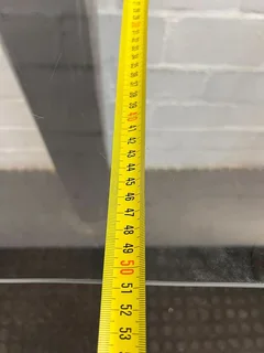 Glass Table Top with Black Steel Legs (Width: 185cm)(Height: 81cm)- A50839