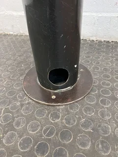 Glass Table Top with Black Steel Legs (Width: 185cm)(Height: 81cm)- A50839